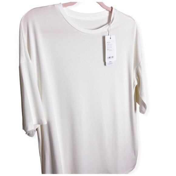 DOVERIST Off-Duty 24T Crisp White Top NWT $65 Crewneck Women's Size S/M - Picture 5 of 10